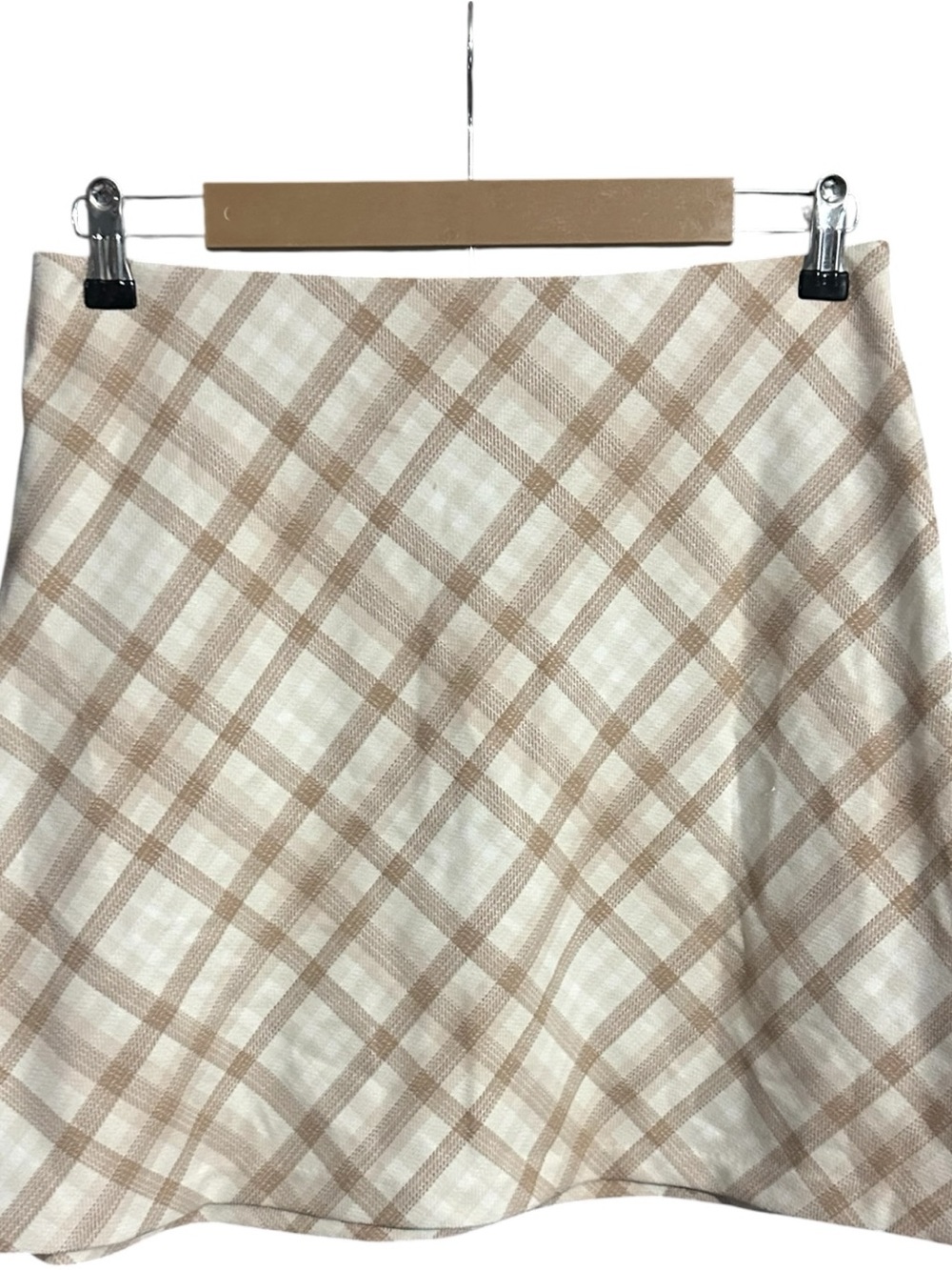 Wilfred Plaid Mini Skirt Tan Size 10